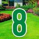 Festive Green Number (8) Corrugated Plastic Yard Sign, 30in